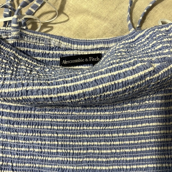 Abercrombie & Fitch Blue Striped, Smocked mini dress - Picture 3 of 4